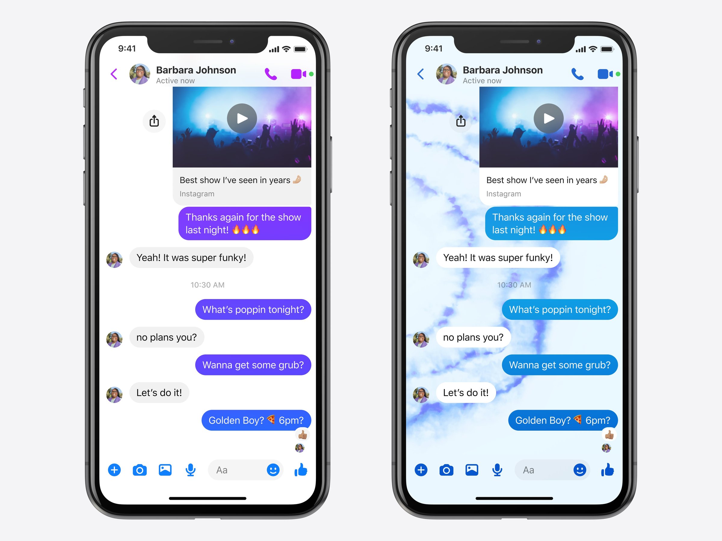 Chat themes in Messenger
