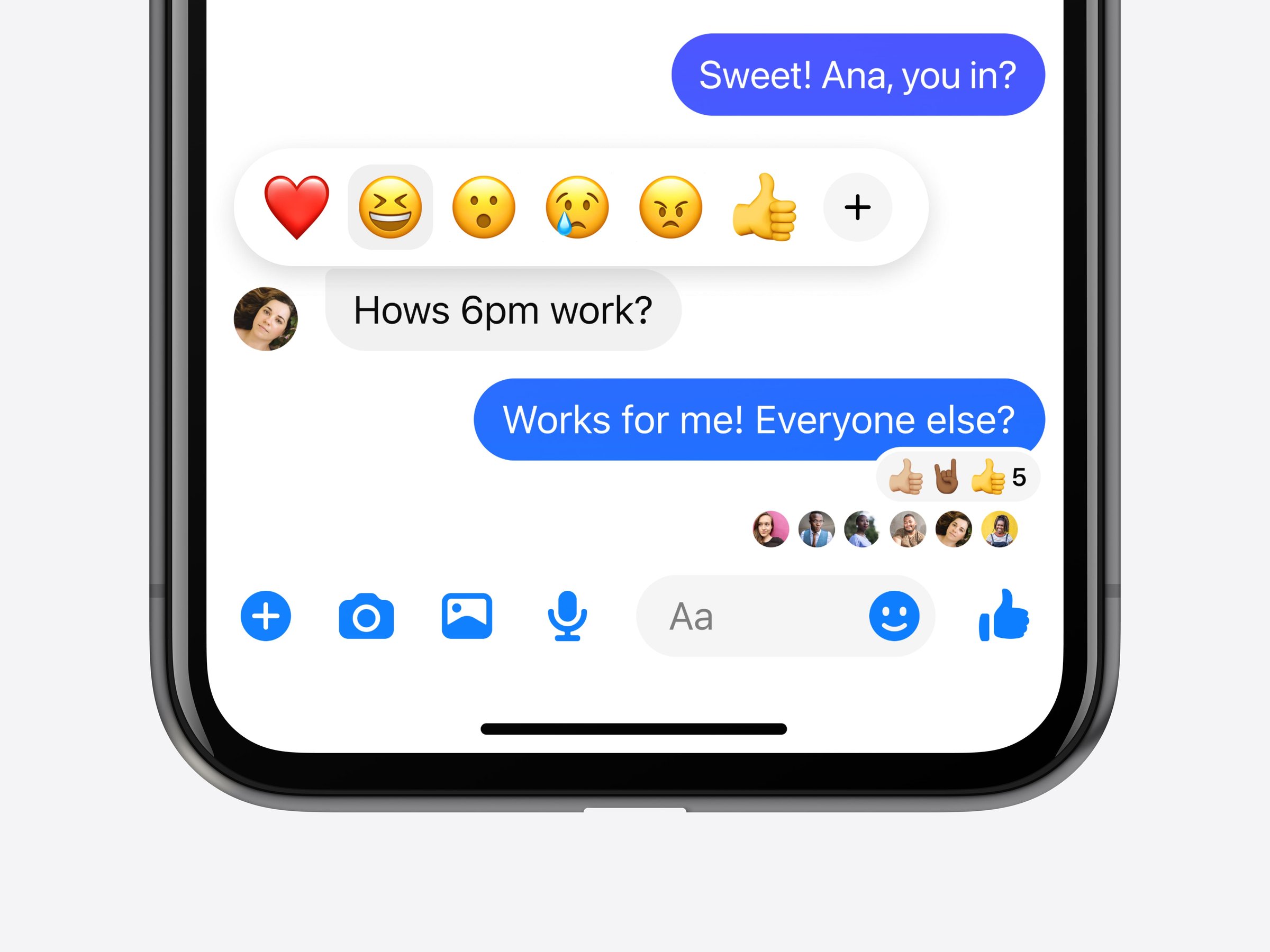 Custom reactions on a group-chat message