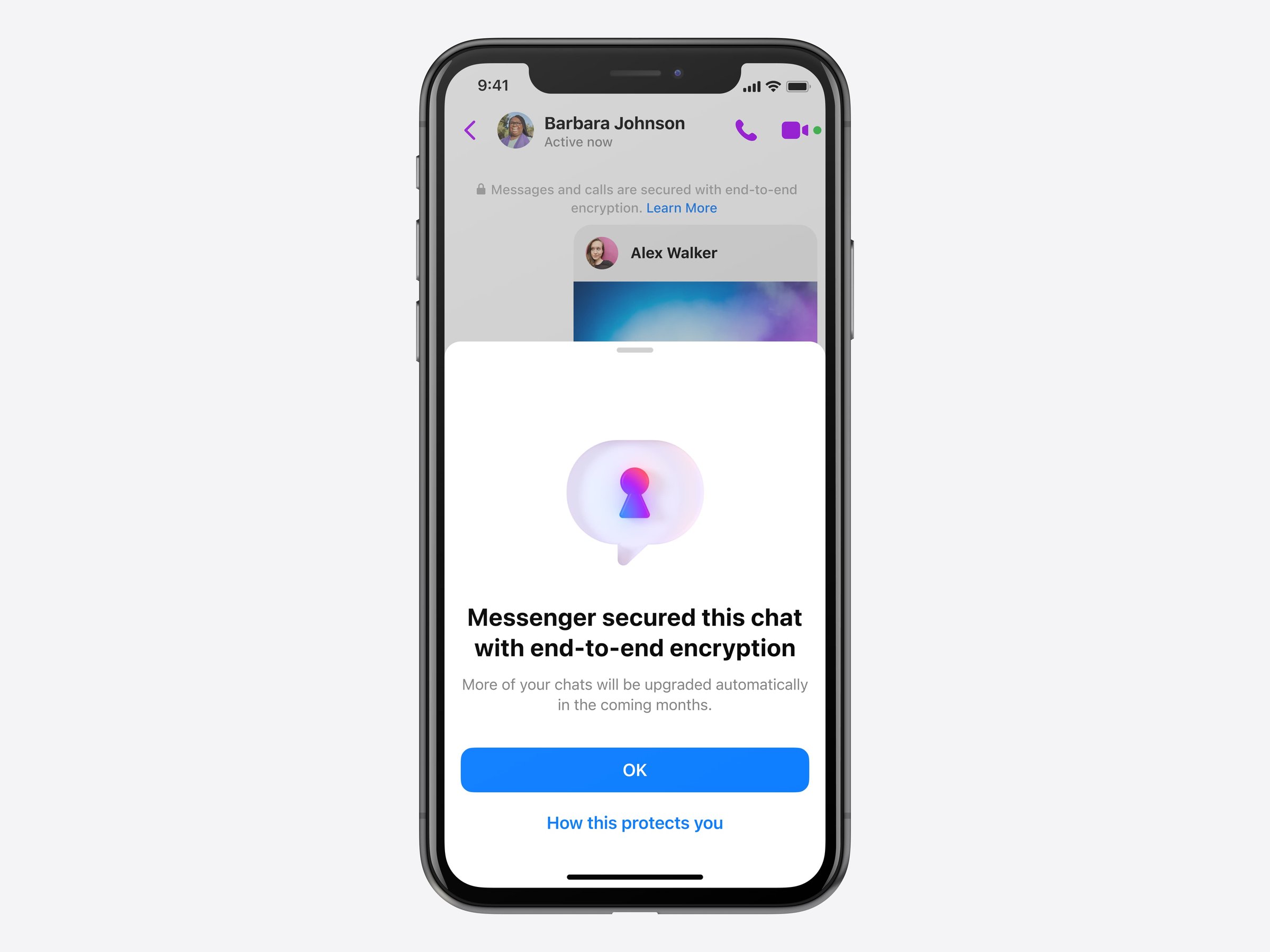 End-to-end encrypted chat in Messenger